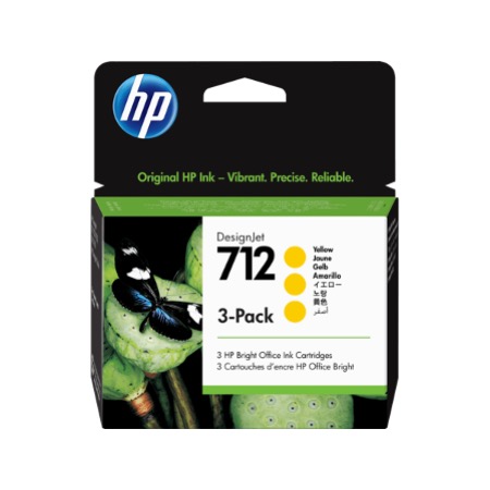 HP 712 YELLOW INK CRTG 3-PACK 